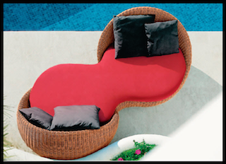 Bain, de, soleil, transat, chaise, longue, fauteuil,  de, piscine, de, jardin, en, résine, tressée